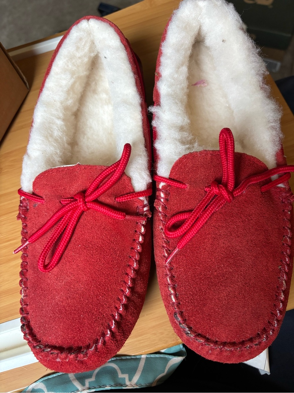 Red Suede Driving Moccasin Loafers